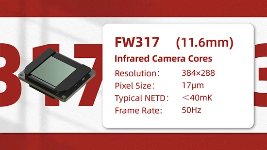 軽量で柔軟な LWIR 640X512/12μm 非冷却赤外線カメラ、セキュリティ監視システム用サーマルカメラ
